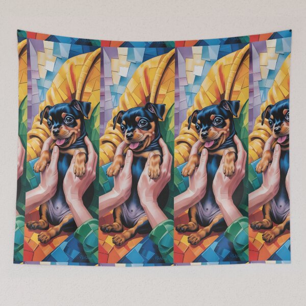 Item preview, Finna the Miniature Pinscher Puppy - Cute Dog Art  designed and sold by CanvasCarousel.