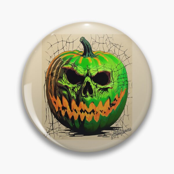 Item preview, "Sinister Halloween Pumpkin: Spookily Original Skull Design" designed and sold by Artisticanvas.