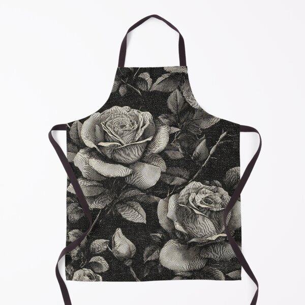 Item preview, black silver metallic, engraving of roses designed and sold by thewandswant.