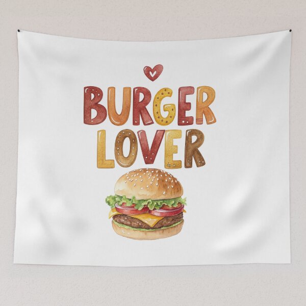 Item preview, Burger Lover Watercolor Typography Art designed and sold by Pani-Malyuvalka.