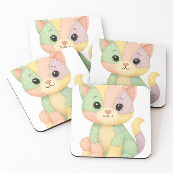 Item preview, : Pastel Patchwork Cat | Cute Kawaii Kitty Illustration on T-Shirts, Stickers, Mugs & Gift designed and sold by 5CatDesign.