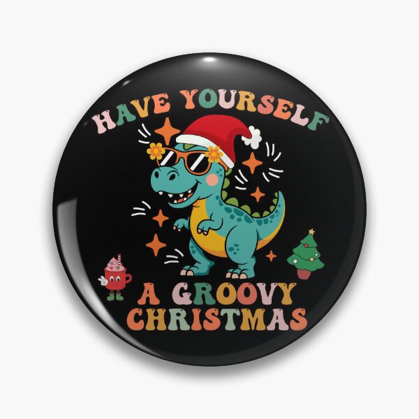 Item preview, Diseño de dinosaurio navideño genial: dinosaurio retro navideño con gorro de Papá Noel designed and sold by TheBeeKindSpace.