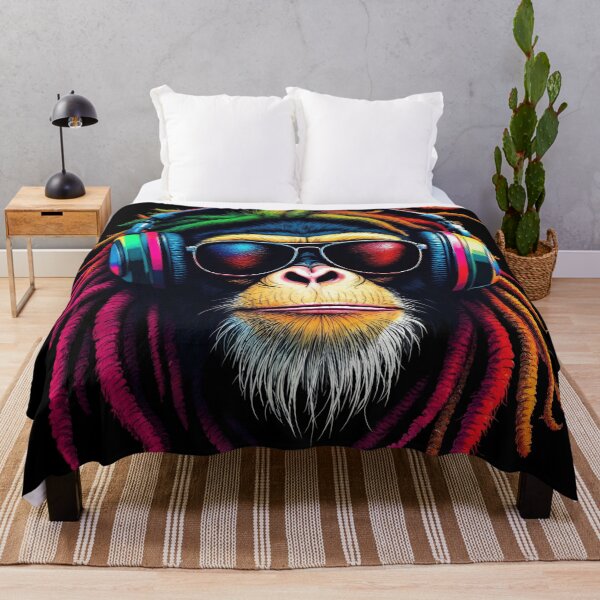 Item preview, Rasta Monkey with Headphones – Reggae Vibes designed and sold by SajQ.