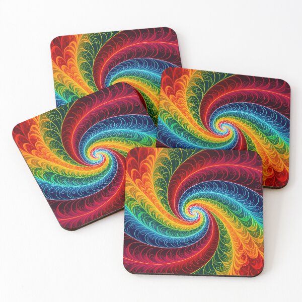 Item preview, Flowery Feathers Fractals Rainbow Spiral Textures (image size 6656x9984) designed and sold by Digital-Davinci.