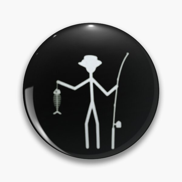 Item preview, Fisherman Stick Figure Holding Fish Bones I love Fishing Art Design Happy Apparel Essential Inspiration Joy Mood Funny Classic T-Shirt designed and sold by NIZAR  din⭐⭐⭐⭐⭐.