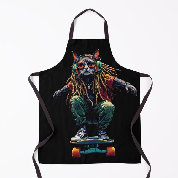 Item preview, Rasta Cat on Skateboard – Reggae Vibes designed and sold by SajQ.