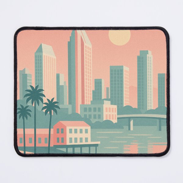 Item preview, San Diego – Vintage Pastel Poster of the Californian Bay designed and sold by Pink & California.