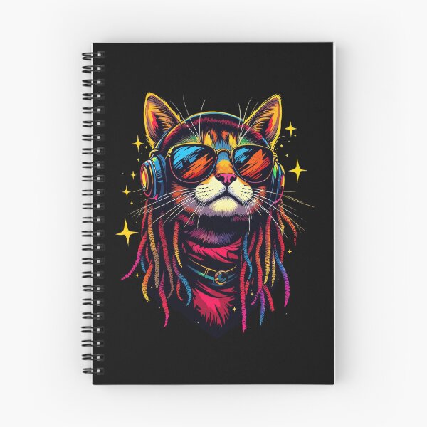 Item preview, Rasta Cat with Headphones – Cosmic Reggae Vibes designed and sold by SajQ.