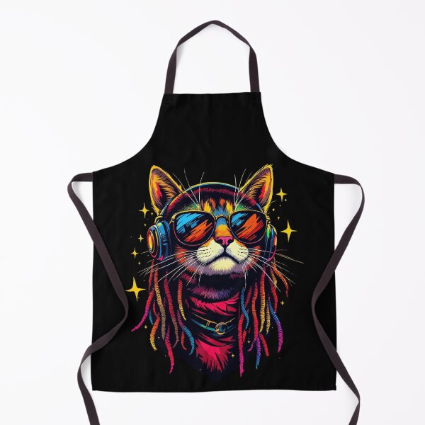 Item preview, Rasta Cat with Headphones – Cosmic Reggae Vibes designed and sold by SajQ.