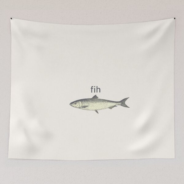 Item preview, fih , fish meme, stupid meme, gen z meme, funny meme, brain rot meme designed and sold by zainab hussain.