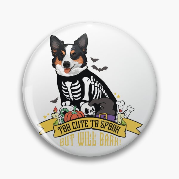 Item preview, Too Cute to Spook But Will Bark Adorable Halloween Dog designed and sold by chillaxcats.