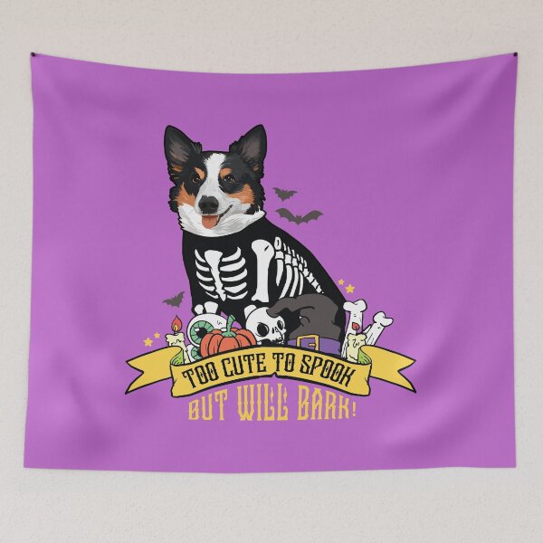 Item preview, Too Cute to Spook But Will Bark Adorable Halloween Dog designed and sold by chillaxcats.