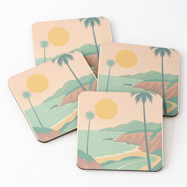 Item preview, California Coast – The Pacific Ocean Pastel Vintage Poster designed and sold by Pink & California.