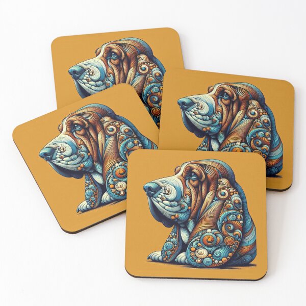 Item preview, Intricate Hound Dog in Vivid Patterns designed and sold by Wags & Tails.