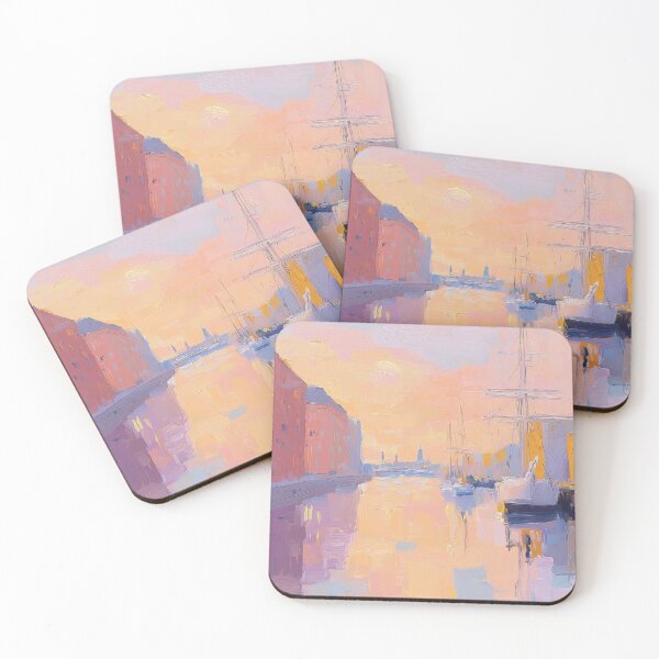 Item preview, Hamburg Harbor – Impressionist Pastel Painting designed and sold by ArtHouseNiklas.