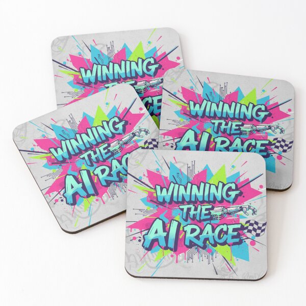 Item preview, Winning the AI ​​race - neon madness designed and sold by Studio Yvonne .