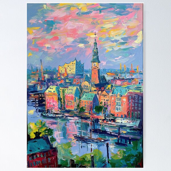 Item preview, Hamburg Elbphilharmonie – Oil painting cityscape designed and sold by ArtHouseNiklas.