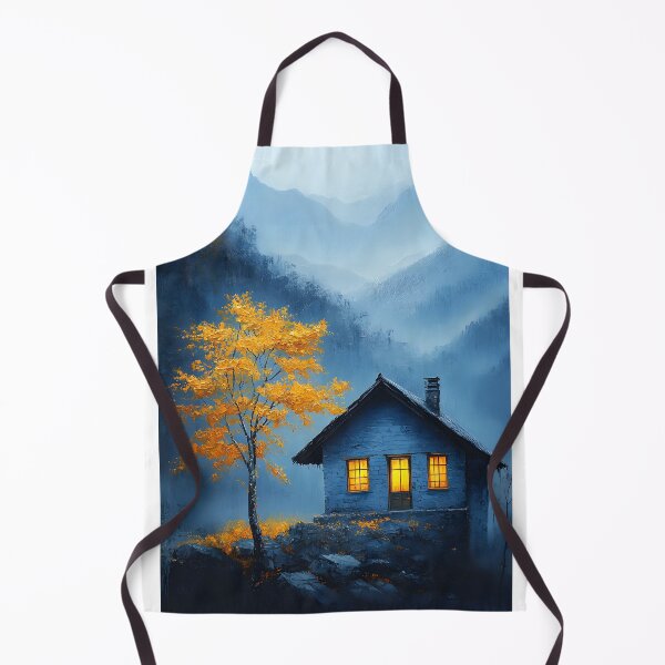 Item preview, Serene Autumn Cabin Amidst Mountains and Fog designed and sold by Artessie.