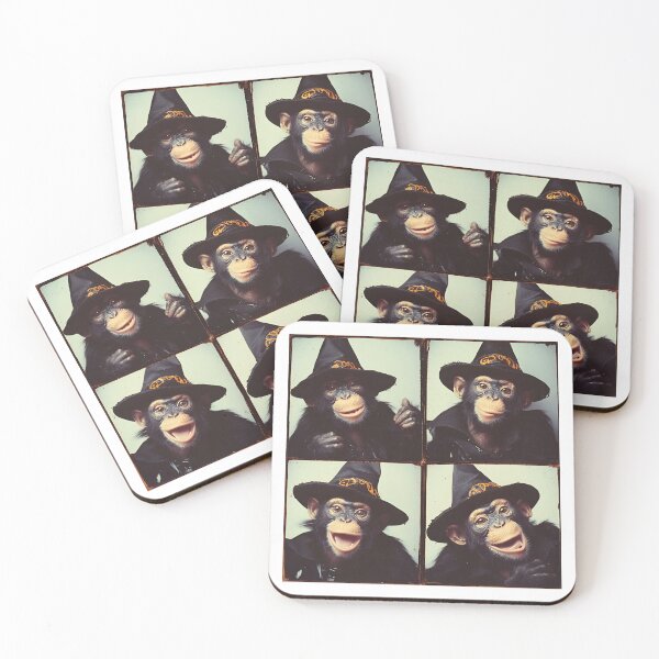 Item preview, Funny Halloween Chimpanzee in a Witches Hat – Silly Monkey Photobooth designed and sold by RockFireMerch.