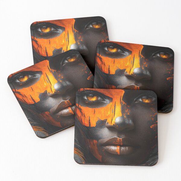 Item preview, Striking Portrait with Vibrant Abstract Face Paint designed and sold by Artessie.