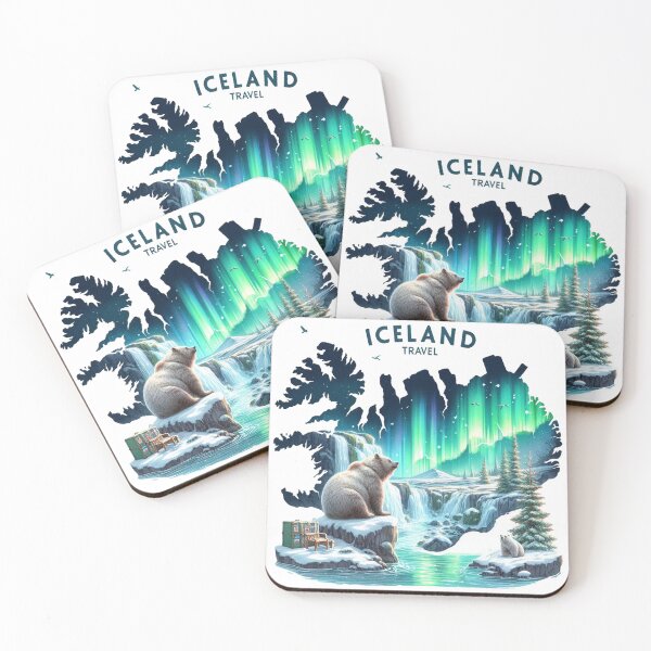 Item preview, Iceland Travel Aurora Borealis designed and sold by vectcd.