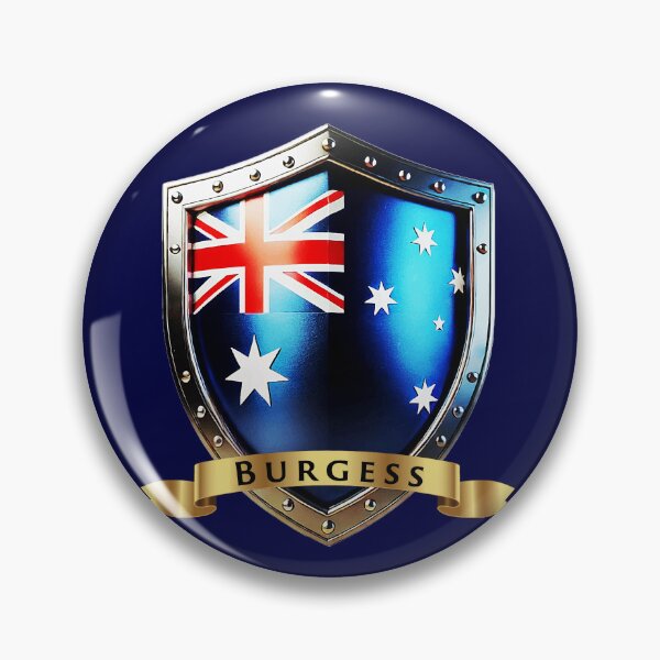 Item preview, Burgess Family Australia Shield. Bold Heritage Crest designed and sold by Highlandkings.