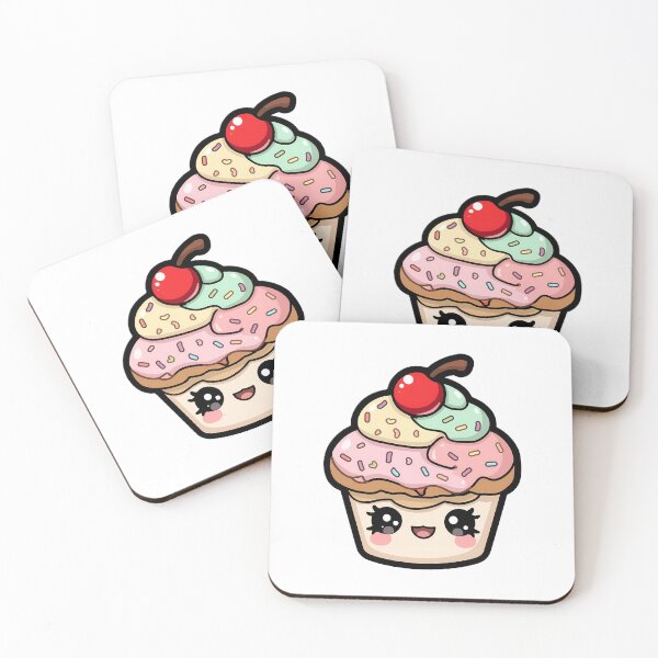 Item preview, Kawaii Chubby Cupcake | Cute Pastel Dessert Art with Cherry & Sprinkles designed and sold by PawxelArt.