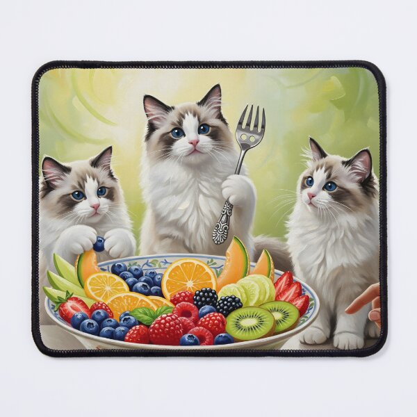 Item preview, Ragdoll Cats & Fruit Salad Feast designed and sold by GlassArtCraft.