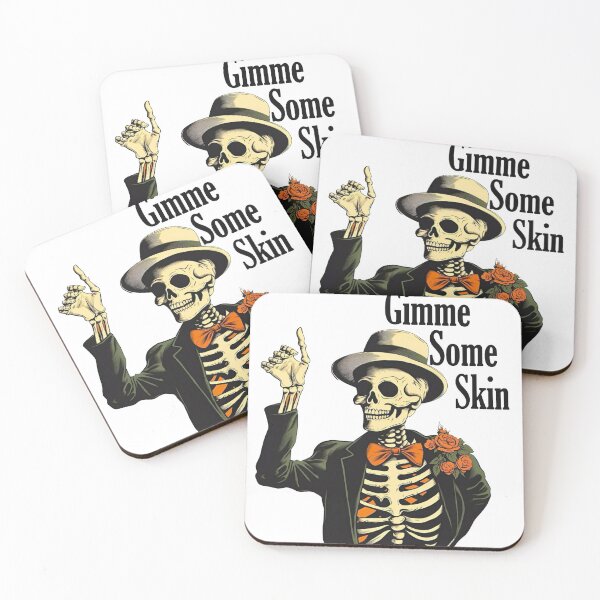 Item preview, Gimme Some Skin Skeleton | Retro Halloween Skeleton with Hat & Roses designed and sold by lganme.