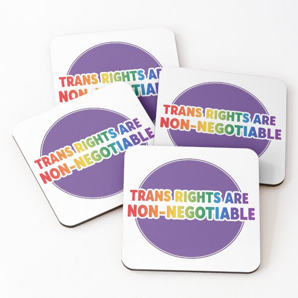 Item preview, Trans Rights Are Non Negotiable - Rainbow Slogan designed and sold by Owcomm.