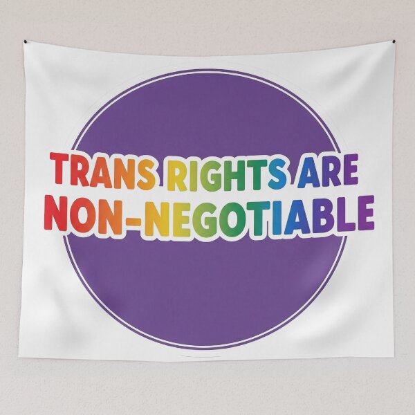 Item preview, Trans Rights Are Non Negotiable - Rainbow Slogan designed and sold by Owcomm.