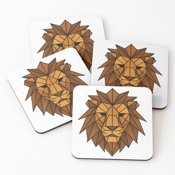 Item preview, Wireframe lion. Geometric minimalist shaded polygons designed and sold by SpringbokCreate.