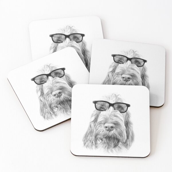 Item preview, Intelligent friend Spinone with Glasses by heidiannemorris © designed and sold by FOLK ART FUSION by heidiannemorris.