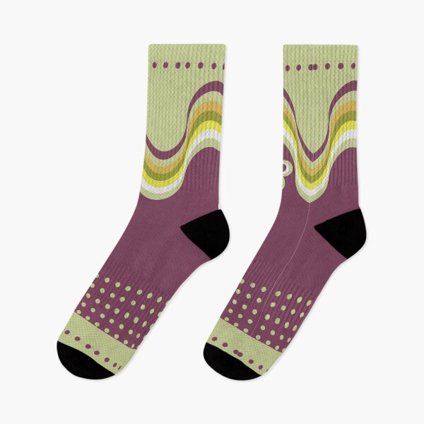 Aperçu de l'œuvre Motif floral géométrique ondulé moderne et rétro violet et vert créée et vendue par TackyTime.
