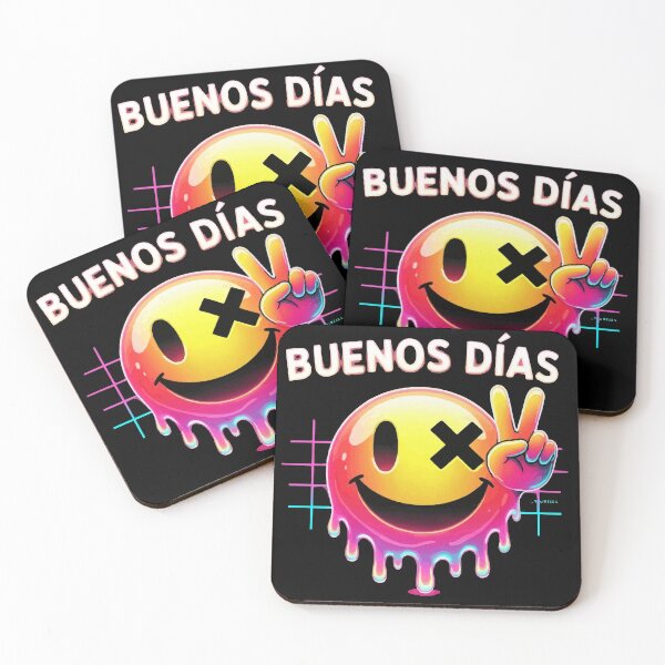 Item preview, Buenos Días Smiley Face Retro Vaporwave Aesthetic Art designed and sold by VikArtStudio.