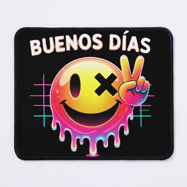 Item preview, Buenos Días Smiley Face Retro Vaporwave Aesthetic Art designed and sold by VikArtStudio.