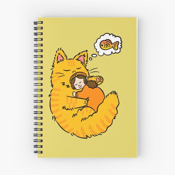 Item preview, Dreaming of Fish, Whimsical Cat Hugging Child in Matching Costume, Creative cat love art designed and sold by JWSmile.