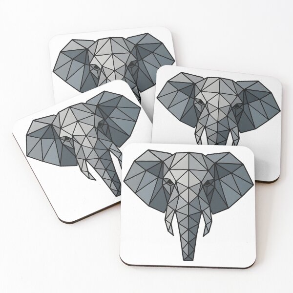 Item preview, Cabeza de elefante en wireframe. Polígonos geométricos minimalistas sombreados. designed and sold by SpringbokCreate.