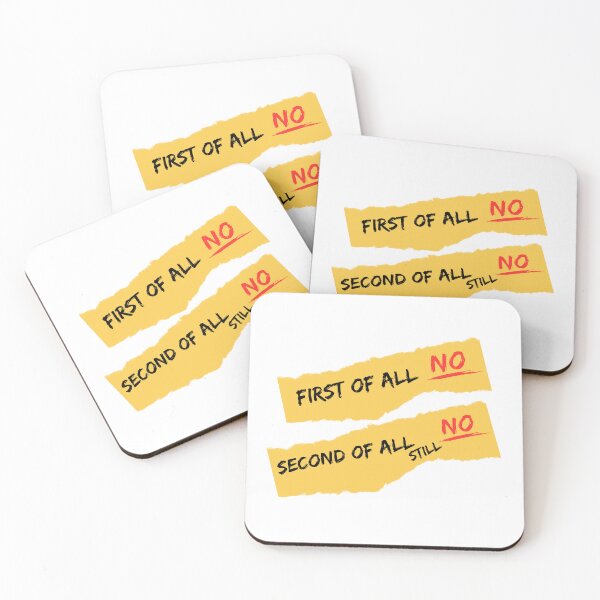 Item preview, Funny Yellow Sarcasm Stickers, First of All No, Second of All Still No Motivational Art for shirts designed and sold by JWSmile.