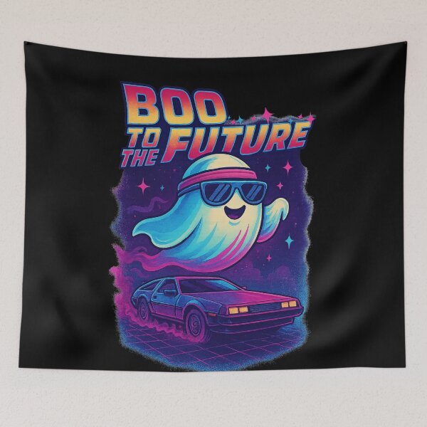 Item preview, Boo to the Future – Retro Ghost Car designed and sold by RaeStarling.