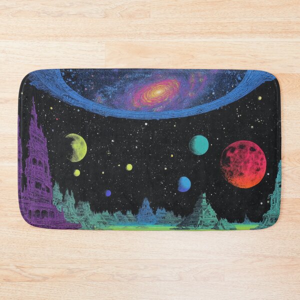 Item preview, Retro Sci-Fi Alien World | Cosmic Blacklight Poster | Ancient Ruins & Planets designed and sold by BlissxPals.