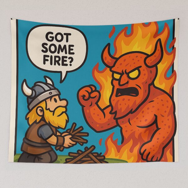 Item preview, Viking asking Surtr for fire designed and sold by NorseDrip.