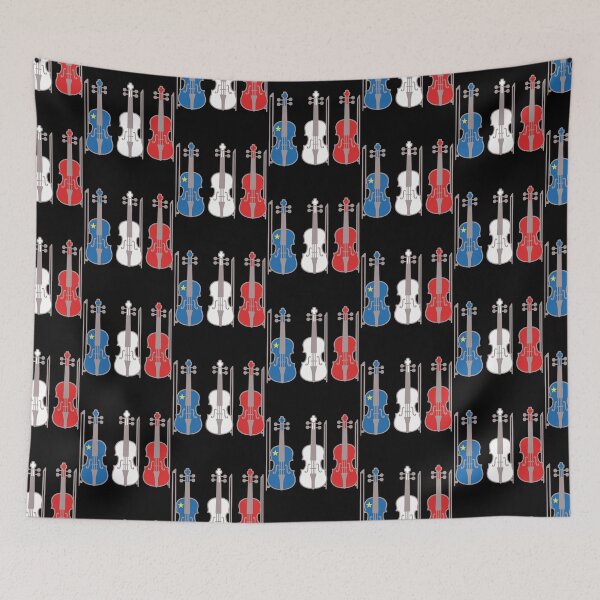Item preview, Acadian Flag Fiddle Trio Maritime Pride Flag for L'Acadie designed and sold by TheTrendsDesk.