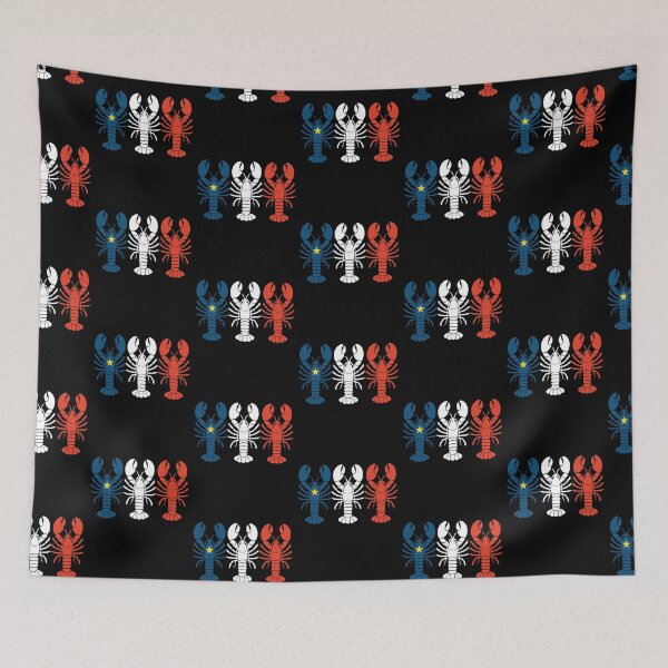 Item preview, Acadian Flag Lobster Maritime Pride Blue, White & Red Lobster Flag for L'Acadie designed and sold by TheTrendsDesk.