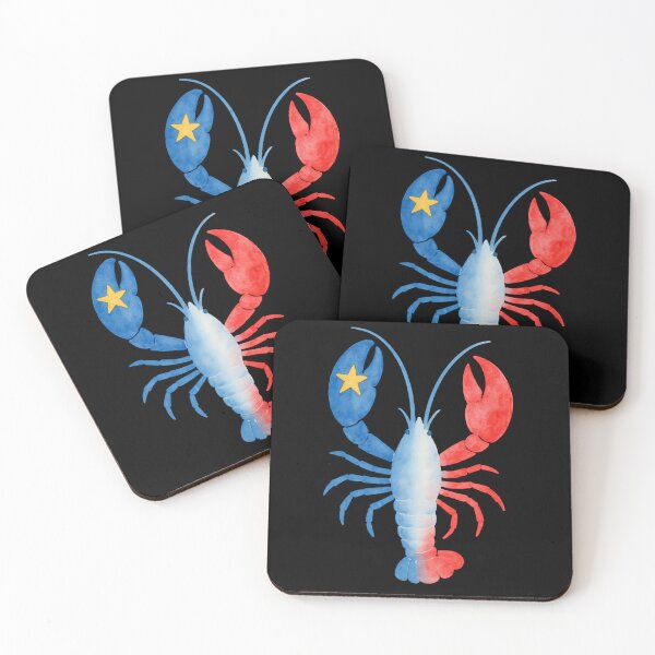Item preview, Acadian Flag Lobster Maritime Pride Blue, White & Red Lobster Flag for L'Acadie designed and sold by TheTrendsDesk.