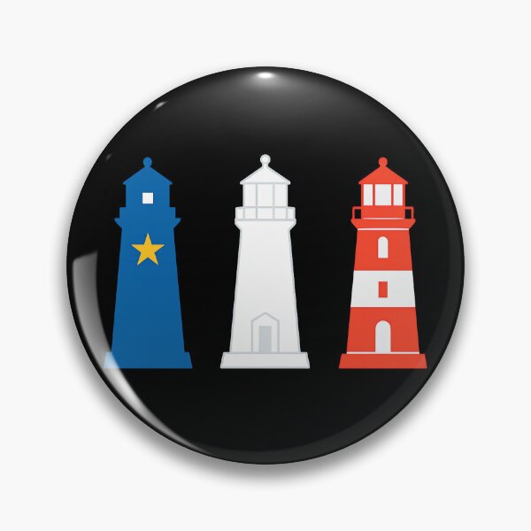 Item preview, Acadian Flag Lighthouses Maritime Blue, White & Red Lighthouses for L'Acadie designed and sold by TheTrendsDesk.