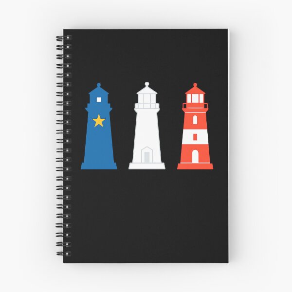 Item preview, Acadian Flag Lighthouses Maritime Blue, White & Red Lighthouses for L'Acadie designed and sold by TheTrendsDesk.
