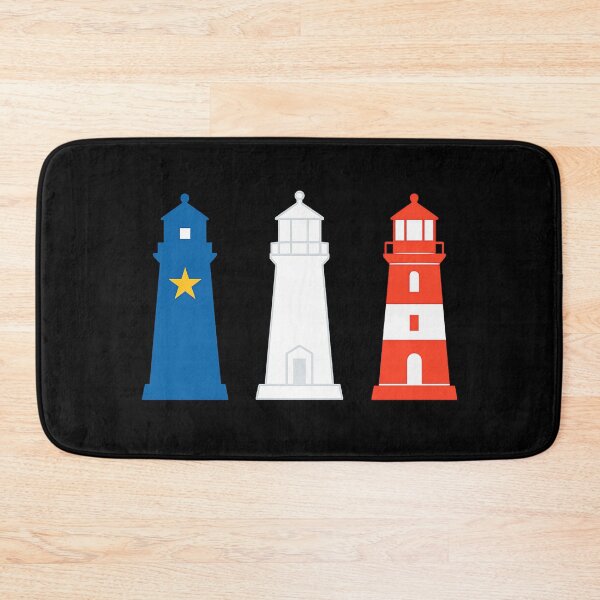 Item preview, Acadian Flag Lighthouses Maritime Blue, White & Red Lighthouses for L'Acadie designed and sold by TheTrendsDesk.