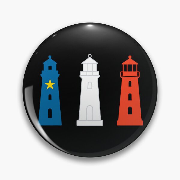 Item preview, Acadian Flag Lighthouses Maritime Blue, White & Red Lighthouses for L'Acadie designed and sold by TheTrendsDesk.