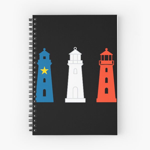 Item preview, Acadian Flag Lighthouses Maritime Blue, White & Red Lighthouses for L'Acadie designed and sold by TheTrendsDesk.